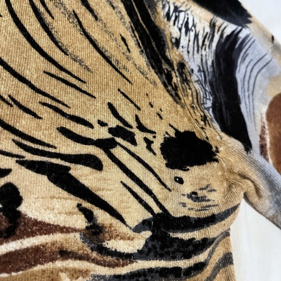 ii Sisters Abstract Mixed Animal Print Button Front Cardigan Sweater size m - Picture 9 of 10